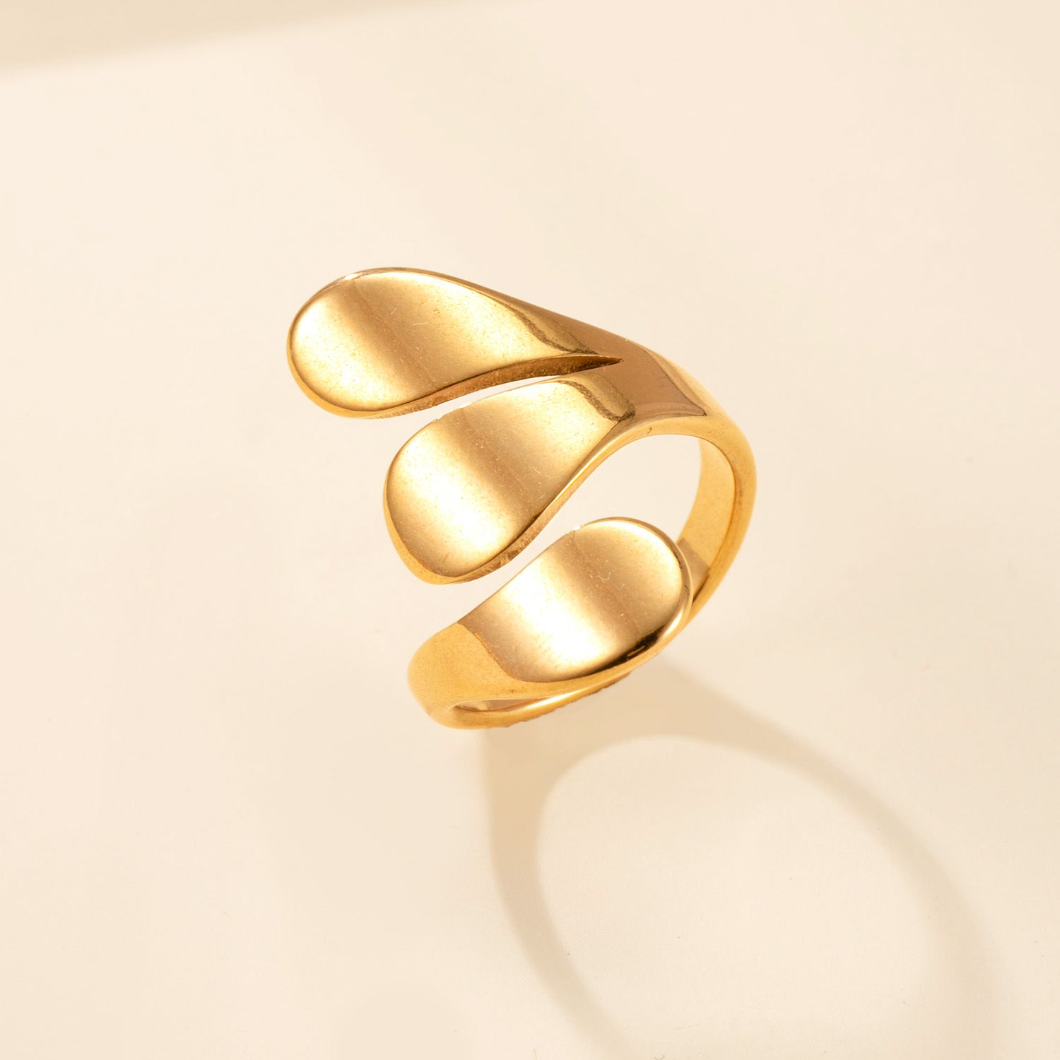 Wholesale Twisted irregular open stainless steel women' s ring